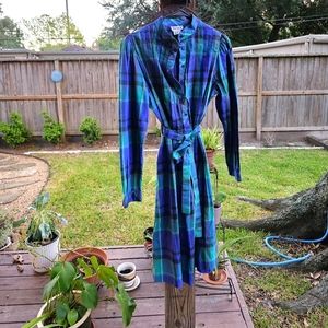 Vintage Matti Sport plaid dress with pockets! M